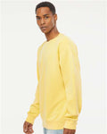 Independent Trading Co. PRM3500 Unisex Midweight Pigment-Dyed Crewneck Sweatshirt - Pigment Yellow - model side