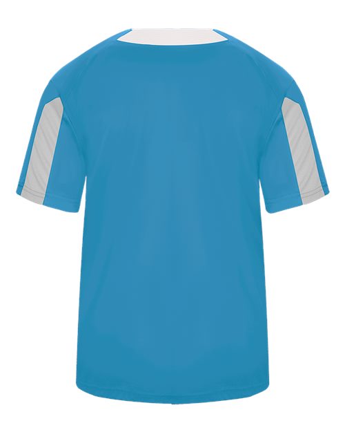 Alleson Athletic 7976 Men's Striker Placket - Columbia Blue/ White - back