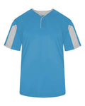 Alleson Athletic 7976 Men's Striker Placket - Columbia Blue/ White - front