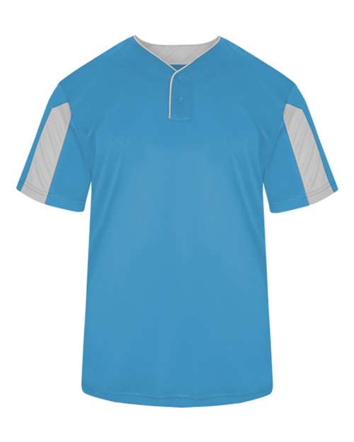 Alleson Athletic 7976 Men's Striker Placket - Columbia Blue/ White - front