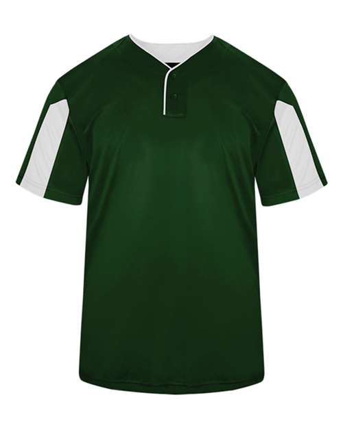 Alleson Athletic 7976 Men's Striker Placket - Forest/ White - front