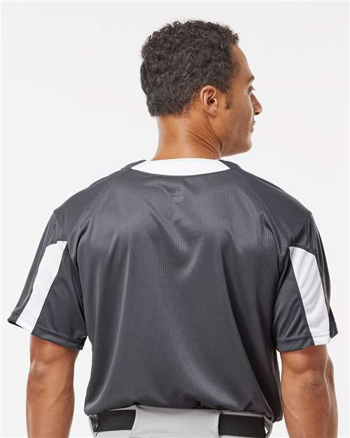 Alleson Athletic 7976 Men's Striker Placket - Graphite/ White - model back