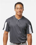 Alleson Athletic 7976 Men's Striker Placket - Graphite/ White - model front