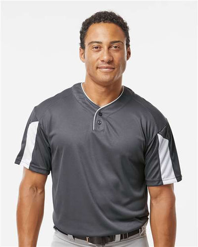 Alleson Athletic 7976 Men's Striker Placket - Graphite/ White - model front
