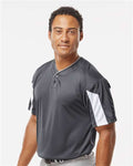 Alleson Athletic 7976 Men's Striker Placket - Graphite/ White - model side