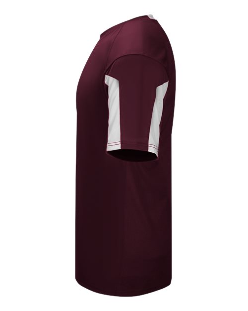 Alleson Athletic 7976 Men's Striker Placket - Maroon/ White - side