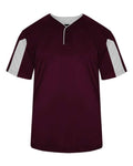 Alleson Athletic 7976 Men's Striker Placket - Maroon/ White - front