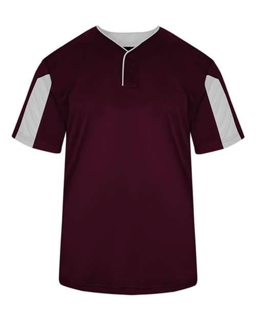 Alleson Athletic 7976 Men's Striker Placket - Maroon/ White - front