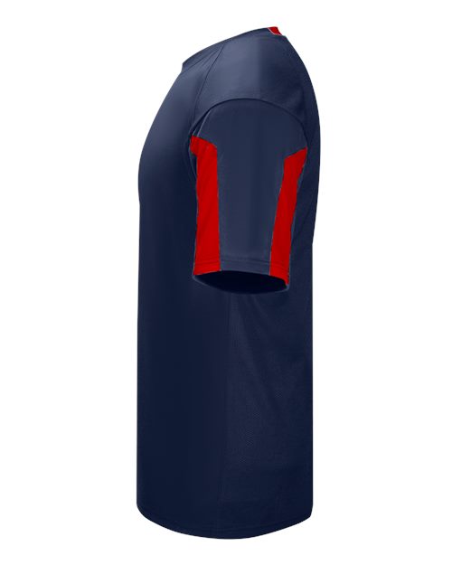 Alleson Athletic 7976 Men's Striker Placket - Navy/ Red - side