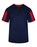 Alleson Athletic 7976 Men's Striker Placket - Navy/ Red - front