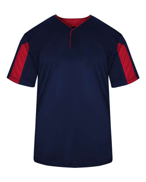 Alleson Athletic 7976 Men's Striker Placket - Navy/ Red - front