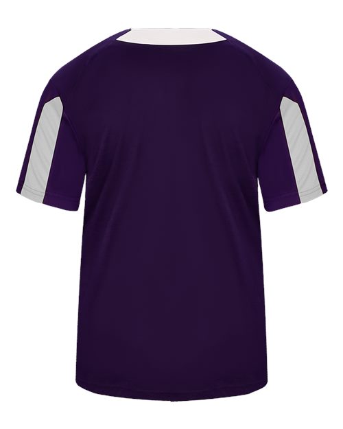 Alleson Athletic 7976 Men's Striker Placket - Purple/ White - back