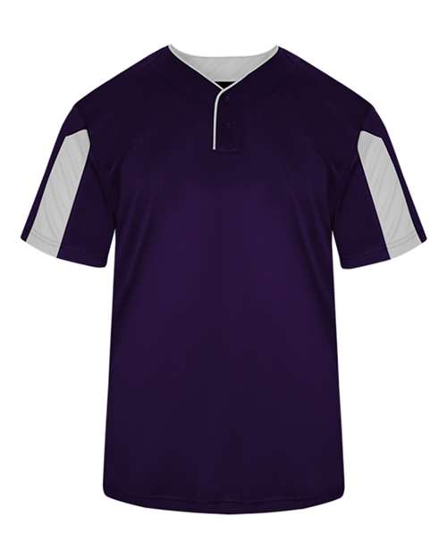Alleson Athletic 7976 Men's Striker Placket - Purple/ White - front