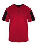 Alleson Athletic 7976 Men's Striker Placket - Red/ Black - front