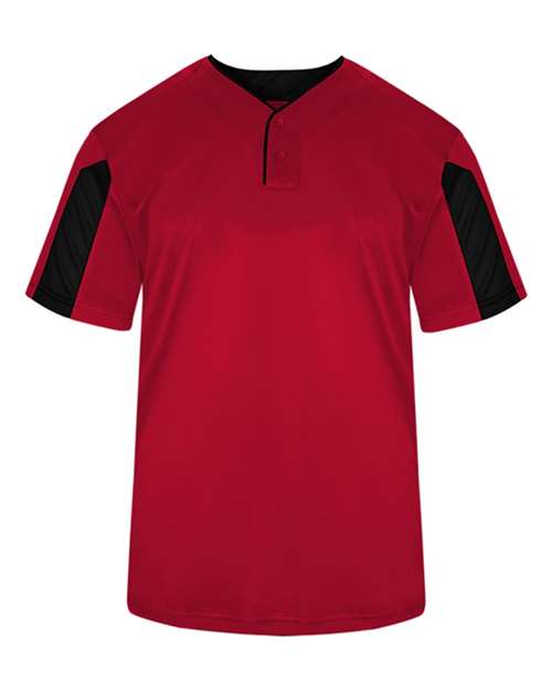 Alleson Athletic 7976 Men's Striker Placket - Red/ Black - front