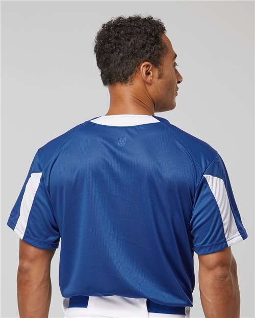 Alleson Athletic 7976 Men's Striker Placket - Royal/ White - model back