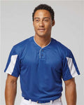 Alleson Athletic 7976 Men's Striker Placket - Royal/ White - model front