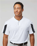 Alleson Athletic 7976 Men's Striker Placket - White/ Black - model front