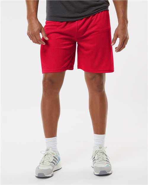 C2 Sport 5107 Men's Mesh 7" Shorts - Red - model front