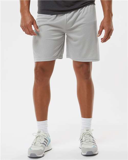 C2 Sport 5107 Men's Mesh 7" Shorts - Silver - model front