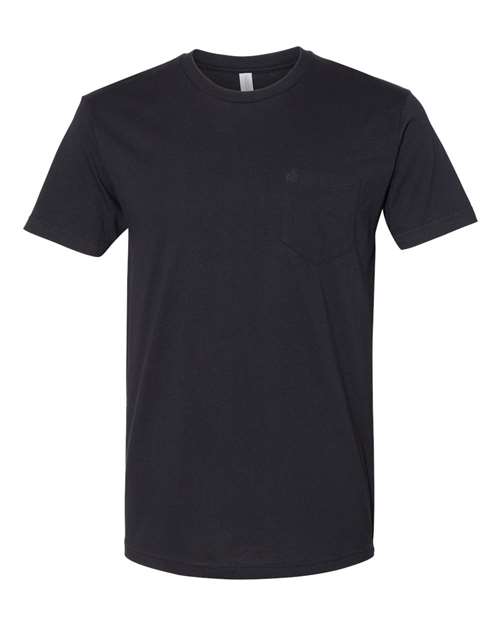 Next Level 3605 Unisex Cotton Pocket T-Shirt - Black - front