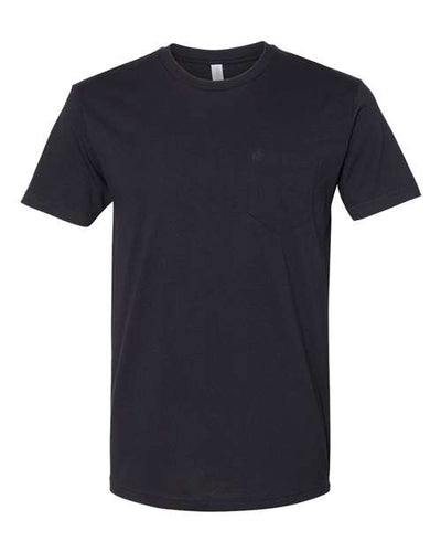 Next Level 3605 Unisex Cotton Pocket T-Shirt - Black - front