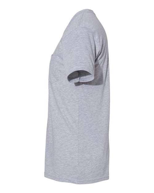 Next Level 3605 Unisex Cotton Pocket T-Shirt - Heather Grey - side