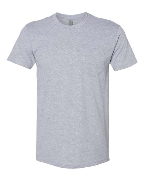 Next Level 3605 Unisex Cotton Pocket T-Shirt - Heather Grey - front