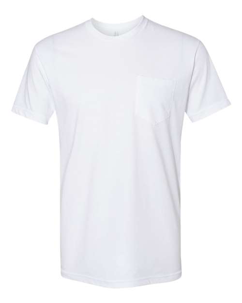 Next Level 3605 Unisex Cotton Pocket T-Shirt - White - front
