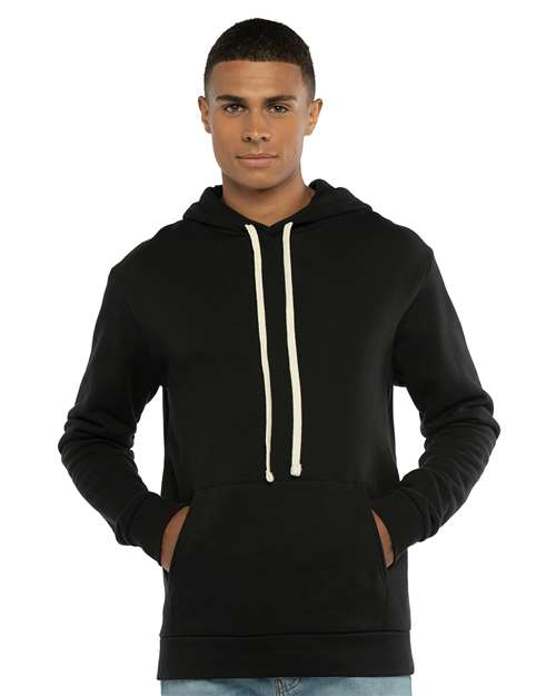 Next Level 9303 Unisex Santa Barbara Hoodie Sweatshirt - Black - model front