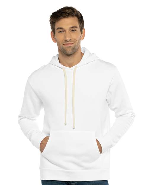 Next Level 9303 Unisex Santa Barbara Hoodie Sweatshirt - White - model front