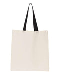 OAD OAD105 Contrast-Color Handle Tote - Natural/ Black - back
