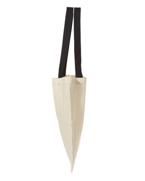 OAD OAD105 Contrast-Color Handle Tote - Natural/ Black - side