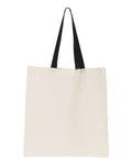OAD OAD105 Contrast-Color Handle Tote - Natural/ Black - front