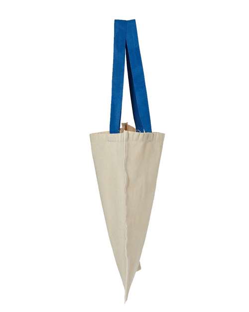 OAD OAD105 Contrast-Color Handle Tote - Natural/ Royal - side
