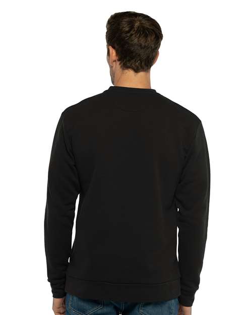 Next Level 9001 Unisex Santa Barbara Pocket Crewneck Sweatshirt - Black - model back