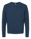 Next Level 9001 Unisex Santa Barbara Pocket Crewneck Sweatshirt - Midnight Navy - front