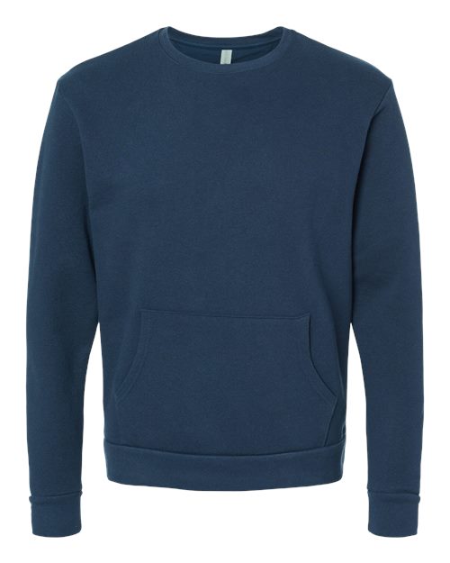 Next Level 9001 Unisex Santa Barbara Pocket Crewneck Sweatshirt - Midnight Navy - front