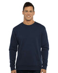 Next Level 9001 Unisex Santa Barbara Pocket Crewneck Sweatshirt - Midnight Navy - model front