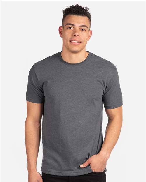 Next Level 6410 Sueded T-Shirt - Heather Metal - model front