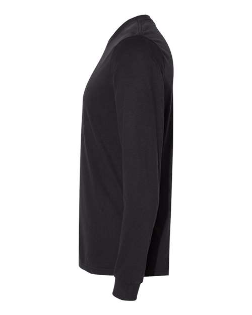 Next Level 6411 Unisex Sueded Long Sleeve T-Shirt - Black - side