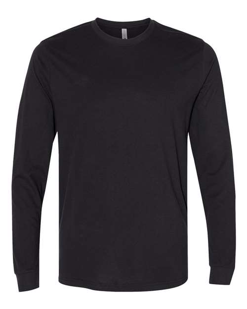 Next Level 6411 Unisex Sueded Long Sleeve T-Shirt - Black - front