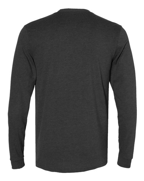 Next Level 6411 Unisex Sueded Long Sleeve T-Shirt - Heather Charcoal - back