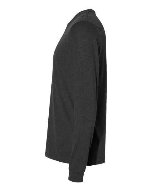 Next Level 6411 Unisex Sueded Long Sleeve T-Shirt - Heather Charcoal - side