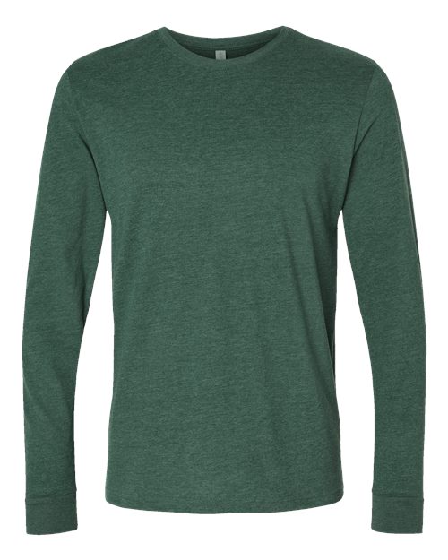 Next Level 6411 Unisex Sueded Long Sleeve T-Shirt - Heather Forest Green - front