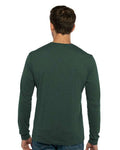 Next Level 6411 Unisex Sueded Long Sleeve T-Shirt - Heather Forest Green - model back