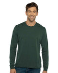 Next Level 6411 Unisex Sueded Long Sleeve T-Shirt - Heather Forest Green - model front