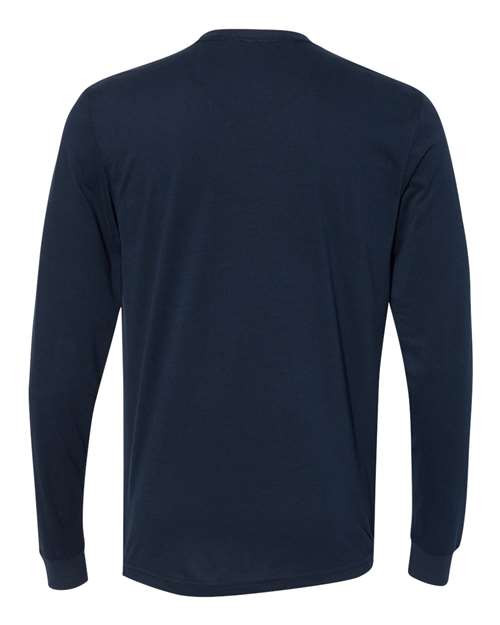 Next Level 6411 Unisex Sueded Long Sleeve T-Shirt - Midnight Navy - back