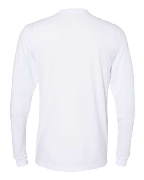 Next Level 6411 Unisex Sueded Long Sleeve T-Shirt - White - back