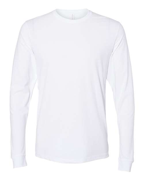 Next Level 6411 Unisex Sueded Long Sleeve T-Shirt - White - front